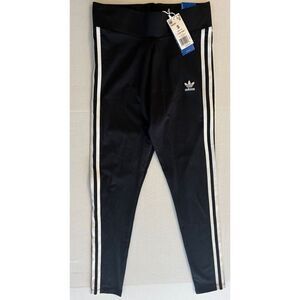 adidas FM3287  Women's Sz Small Adicolor 3 Stripe Tights Black